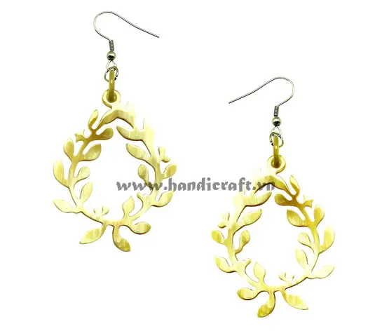 Horn Earrings HD30415, handmade buffalo horn jewelry
