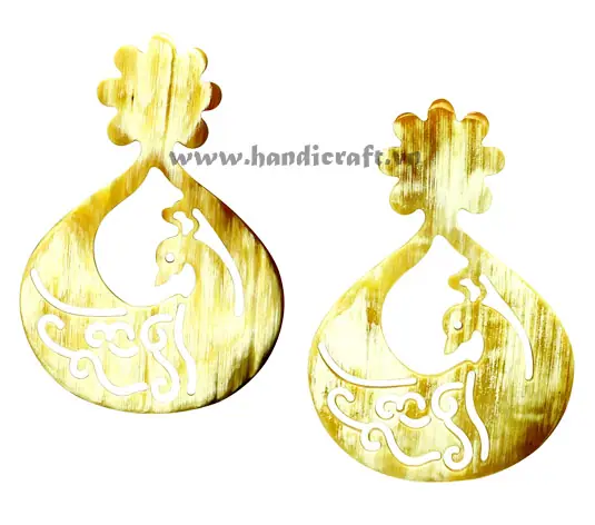 Horn Earrings HD30417, handmade buffalo horn jewelry