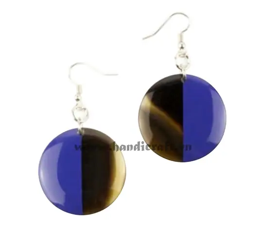 Horn & Lacquer Earrings HD30426, handmade buffalo horn jewelry