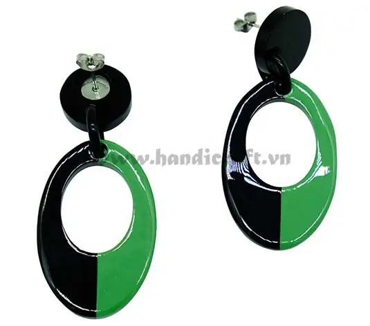 Horn & Lacquer Earrings HD30431, handmade buffalo horn jewelry