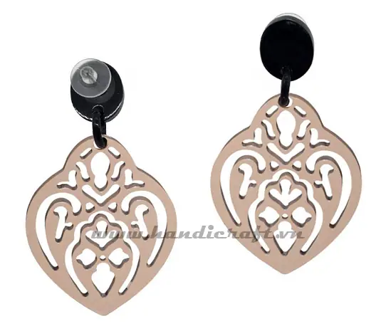 Horn & Lacquer Earrings HD30432, handmade buffalo horn jewelry