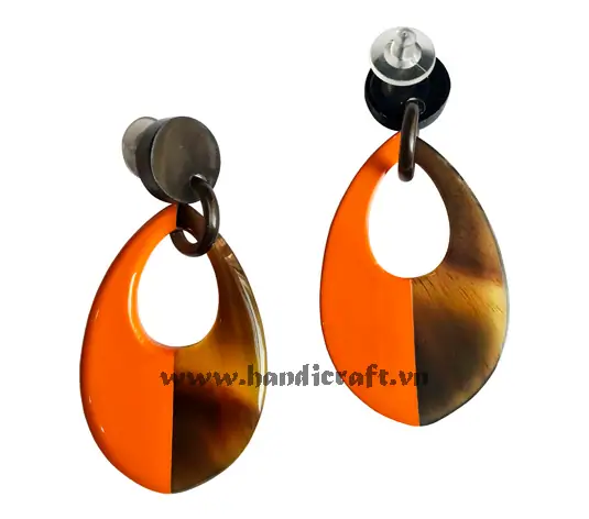 Horn & Lacquer Earrings HD30442, handmade buffalo horn jewelry