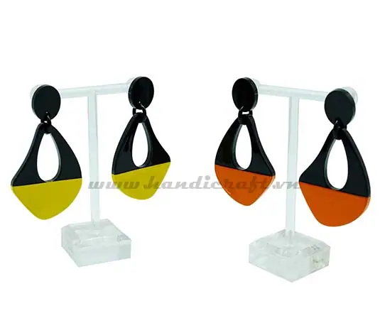 Horn & Lacquer Earrings HD30445, handmade buffalo horn jewelry