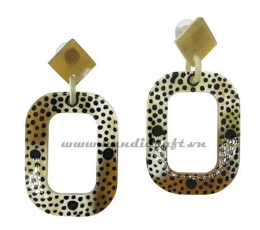 Horn & Lacquer Earrings HD30447, handmade buffalo horn jewelry