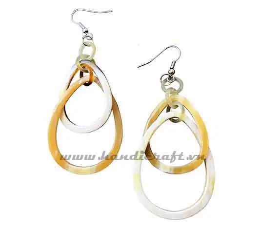 Horn Earrings HD30459, handmade buffalo horn jewelry