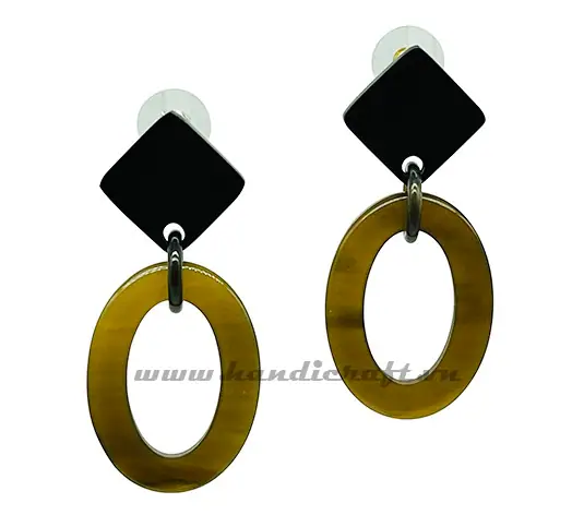 Horn Earrings HD30460, handmade buffalo horn jewelry