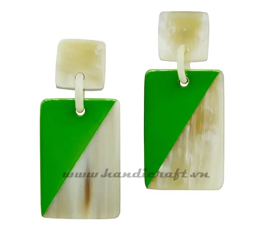 Horn & Lacquer Earrings HD30472, handmade buffalo horn jewelry