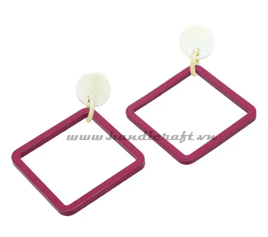 Horn & Lacquer Earrings HD30480, handmade buffalo horn jewelry