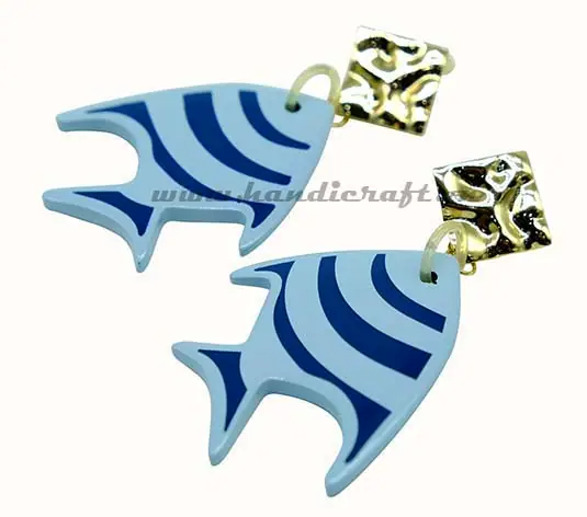 Horn & Lacquer Earrings HD30482, handmade buffalo horn jewelry
