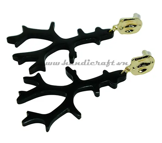 Black Horn Earrings HD30488, handmade buffalo horn jewelry