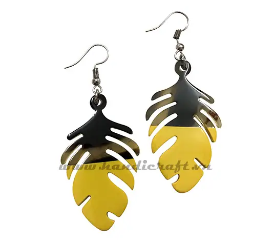 Horn & Lacquer Earrings HD30491, handmade buffalo horn jewelry