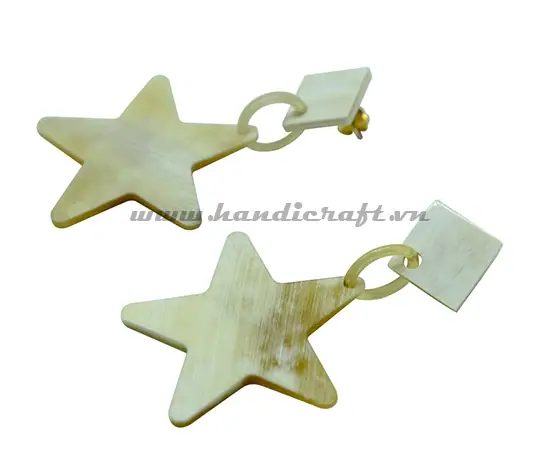 Natural Horn Earrings HD30495, handmade buffalo horn jewelry