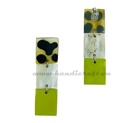 Horn & Lacquer Earrings HD30507, handmade buffalo horn jewelry