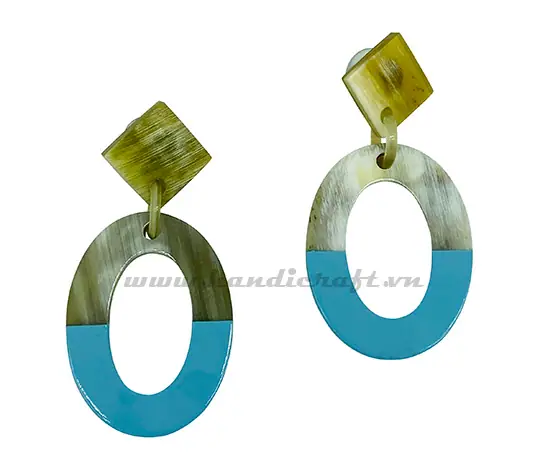 Horn and Lacquer Earrings HD30523, handmade buffalo horn jewelry
