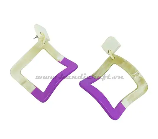 Horn and Lacquer Earrings HD30526, handmade buffalo horn jewelry