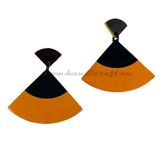 Horn and Lacquer Earrings HD30532, handmade buffalo horn jewelry