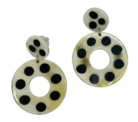 Horn and Lacquer Earrings HD30539, handmade buffalo horn jewelry