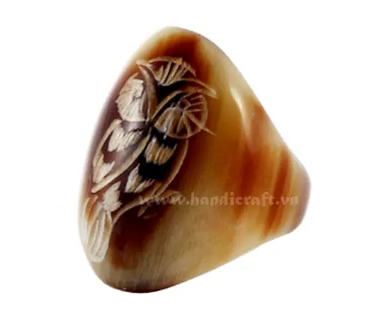 Horn Engrave Ring HD40062, handmade buffalo horn jewelry