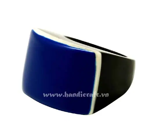 Horn & Lacquer Ring HD40112, handmade buffalo horn jewelry
