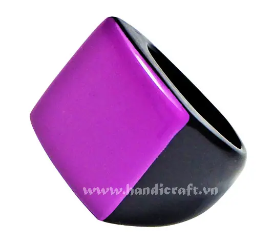 Horn & Lacquer Ring HD40118, handmade buffalo horn jewelry
