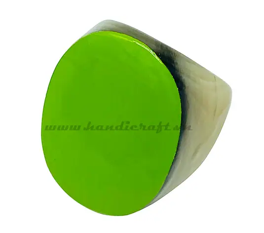 Horn & Lacquer Ring HD40127, handmade buffalo horn jewelry
