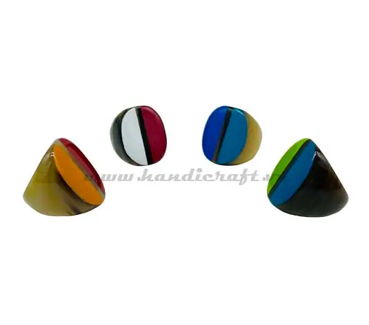Horn & Lacquer Ring HD40130, handmade buffalo horn jewelry