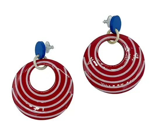Horn and Lacquer Earrings ID13580, handmade buffalo horn jewelry